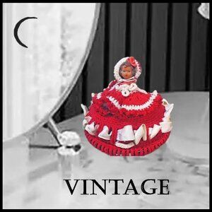 Vintage Half Doll Vanity Box / Powder Jar / Trinket Box / Dresser Jar